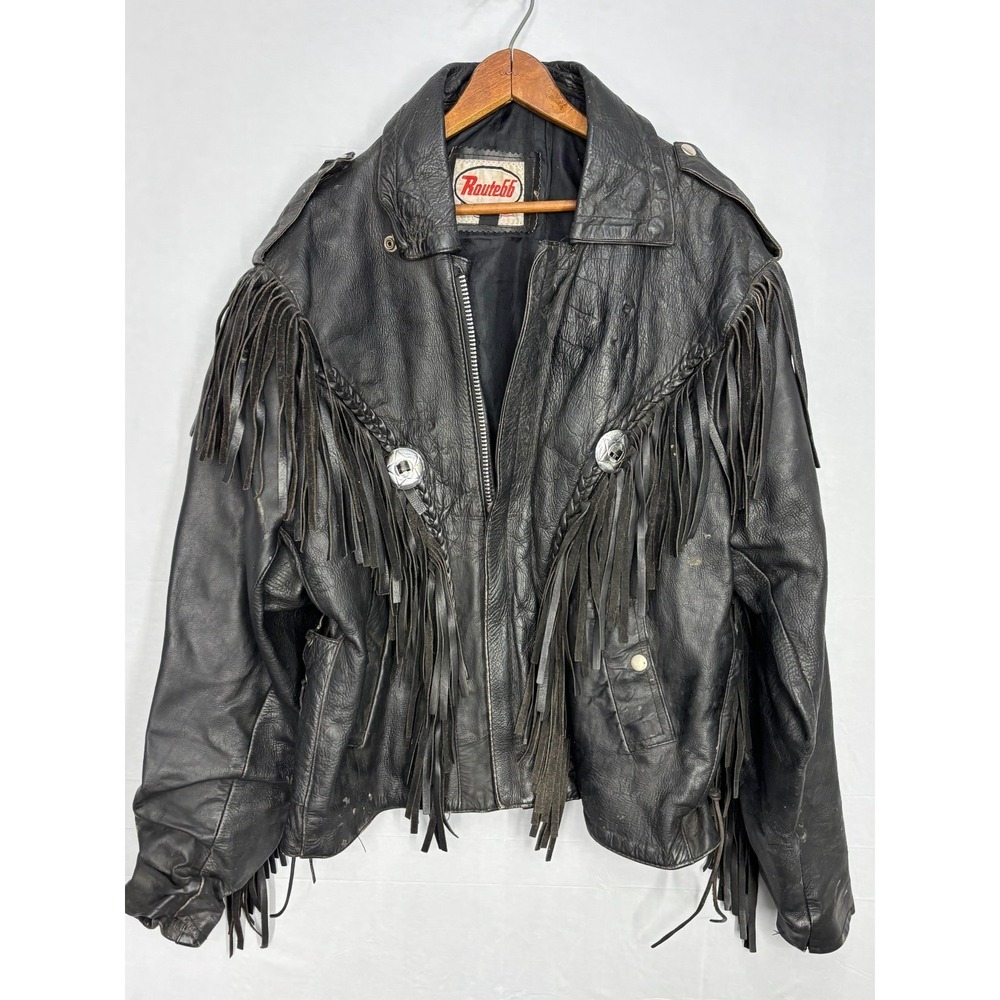 Rodeo-Style Black Leather Fringe Jacket